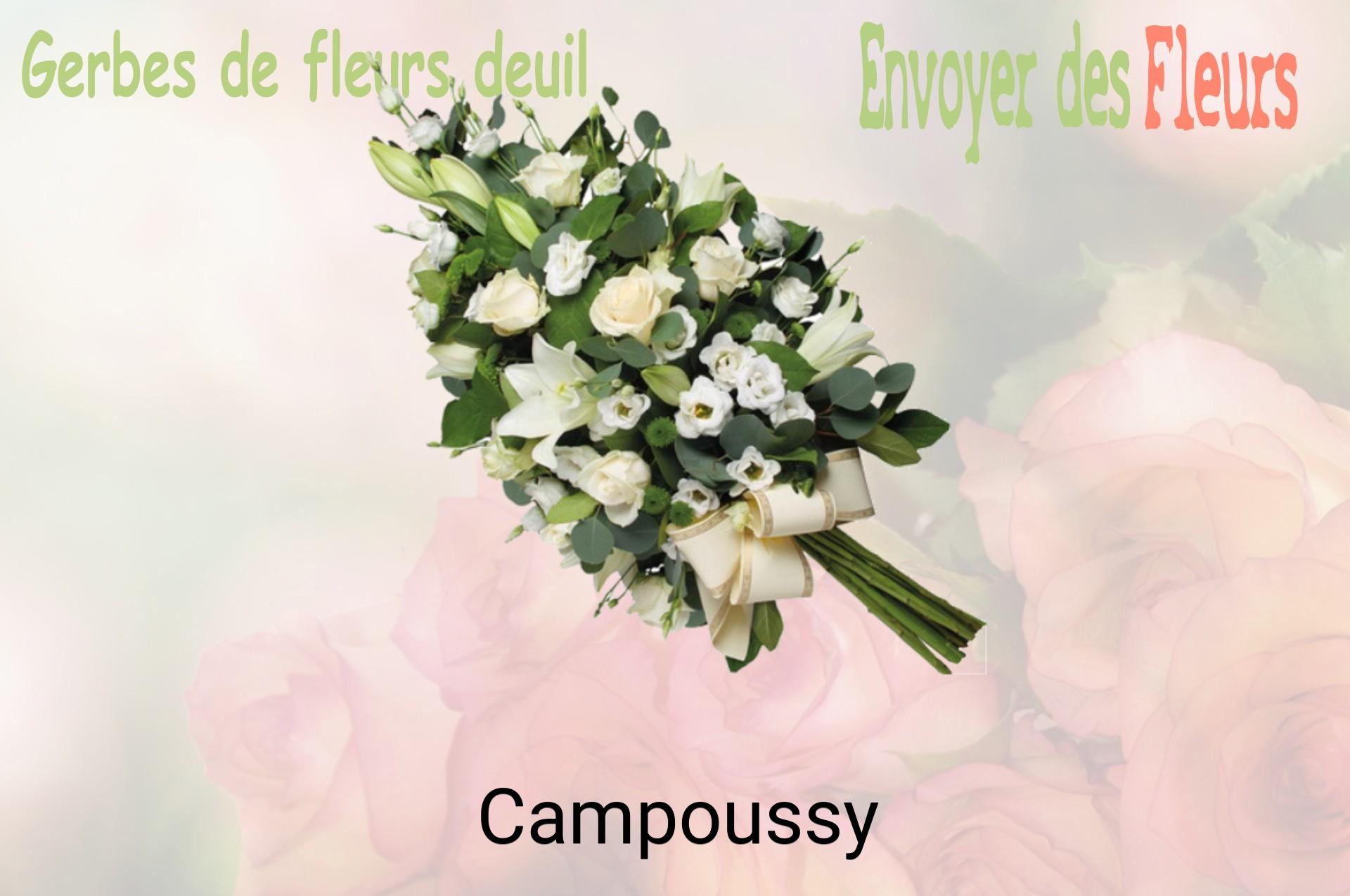 Gerbe de fleurs de deuil livrée à Campoussy
